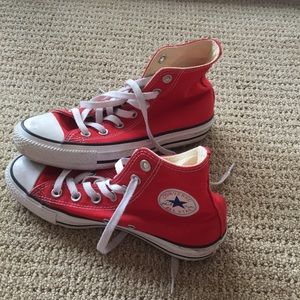 Red high top converse